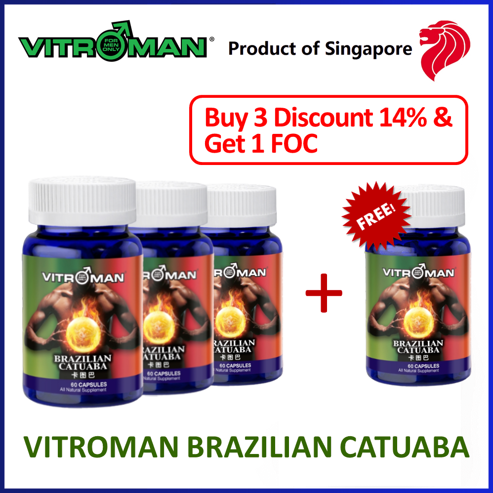 Vitroman Catuaba Buy 3 for 14 Percent Discount and Get 1 Vitroman Catuaba Free of Charge
