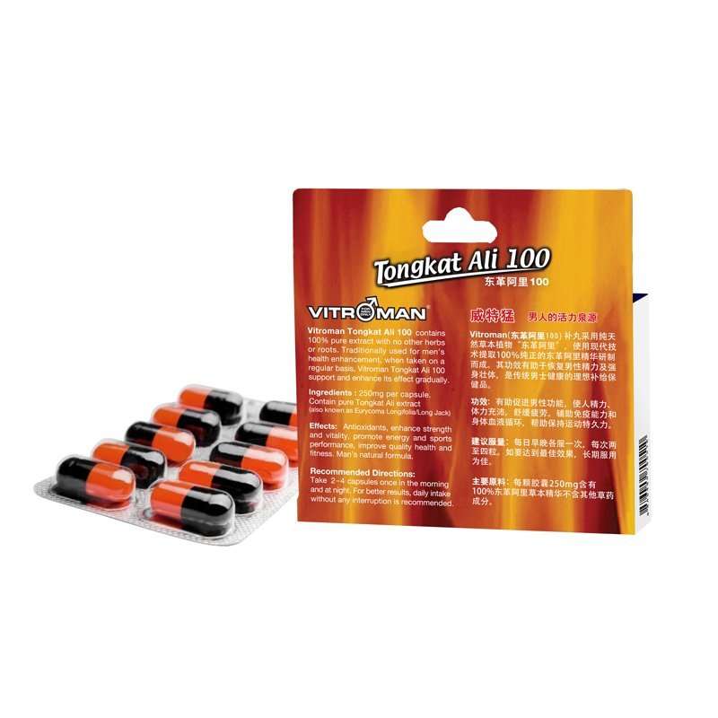 Vitroman Tongkat Ali 100 Trial Pack Back Side